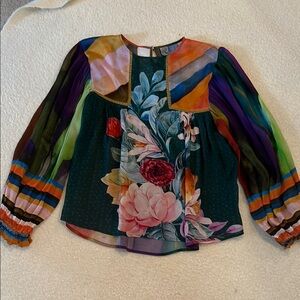 Anthropologie Multicolor Floral Blouse